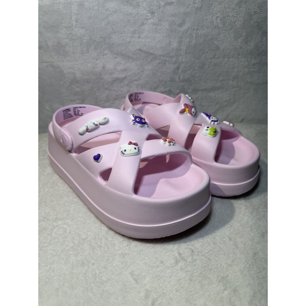 Hello Kitty Sanrio Women’s Size 9 Pink Platform Sandals Charm Shoes